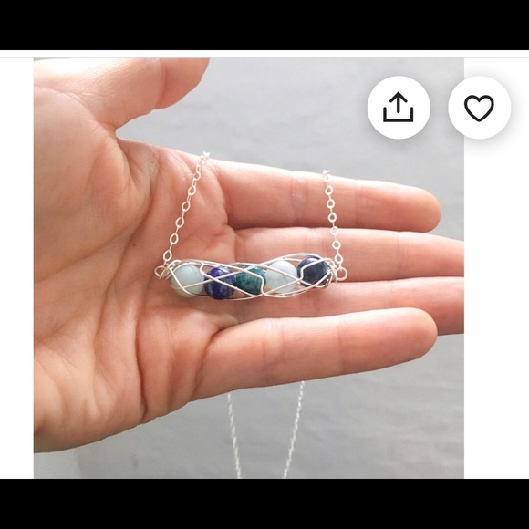 New. Silver chain Reiki blessings thyroid support necklace. - Picture 4 of 4